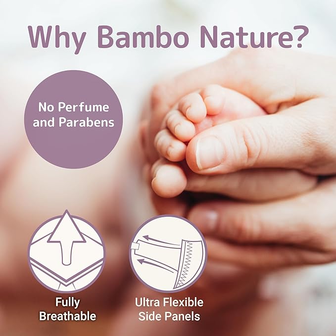Bambo Nature Hypoallergenic Dream Baby Diapers, Premium Eco-Labeled Sustainable Diapers, Enhanced Leakage Protection, Totally Chlorine-Free, Skin Friendly, and Super Absorbent - Size 0 (24 Count)