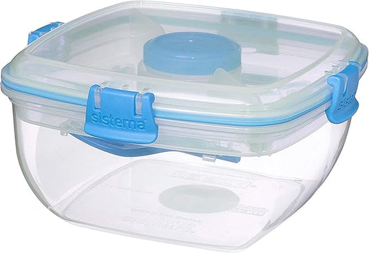 4/Pack Sistema Klip It Salad To Go Container Freezer 4.5 Cup Assorted Colors