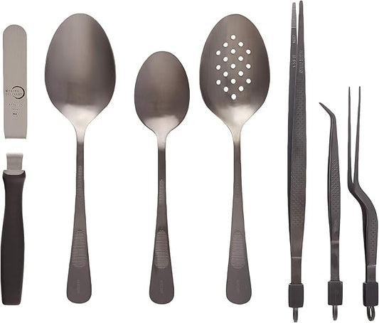 Mercer Culinary 8 Piece Plating Set, Matte Black