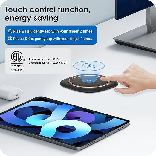 ANNQUAN Motorized Pop Up Countertop Receptacle with 15W Wireless Charger,Max 20W Power Delivery,3.15" Automatic Pop Up Electrical Outlet with 4 Outlets 4 USB Ports for Home Office Kitchen
