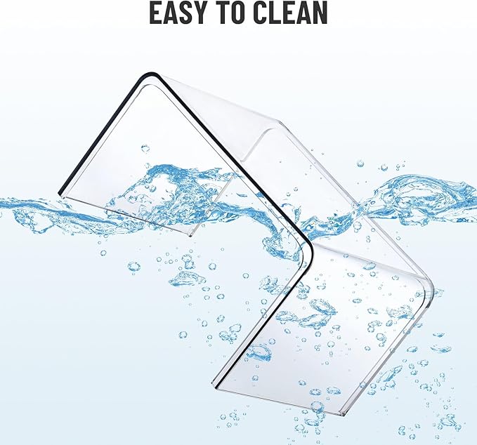 Clear Cabinet Organizer, Shelf Organizer Set of 2 for Kitchen Pantry Organizers and Storage, Display Cabinet Shelf Room Decor Countertop Desk Shelves, Patented Spice Organization for Cabinet