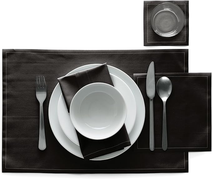 Cotton Cocktail Napkin - 4.3 x 4.3 in - 50 units per roll - Black