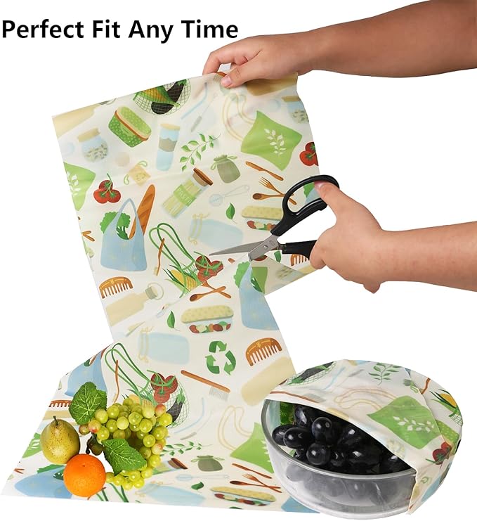 Organic Beeswax Wraps for Food-12 x 40" Reusable Beeswax Wraps Roll for Food Preservation & Storage Eco-Friendly Food Wraps Sustainable Food Storage Wraps for Cheese, Sandwich, Bread