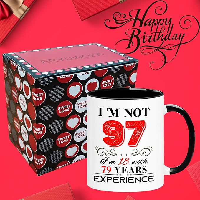 1928 97th Birthday Mug for Women Men, Turning 97 Year Old Birthday Gifts for Mom, Dad, Grandma, Grandpa, Wife, Husband, Uncle, Aunt, Sister, Best Friends, Coworkers, Her, Him, 11oz Coffee Cup