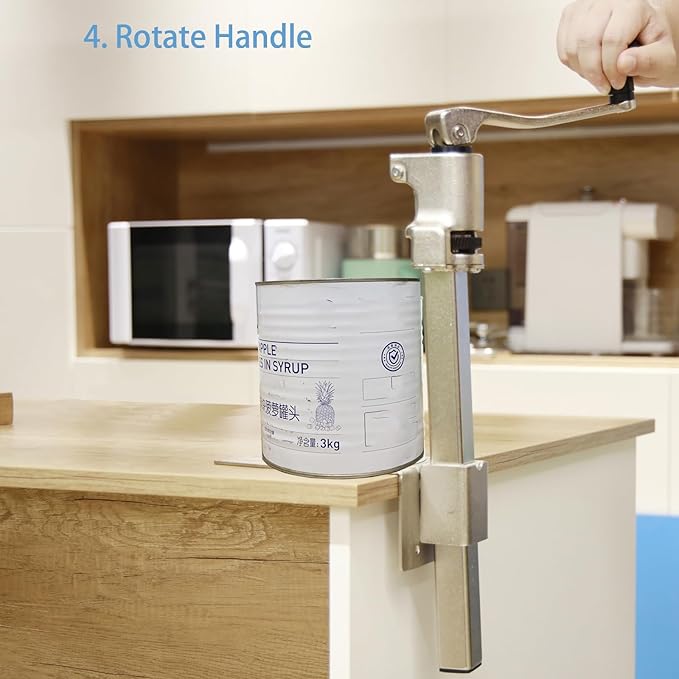 Commercial Can Opener Heavy Duty for Large Cans Industrial Can Opener for Big Cans Manual Stainless Steel Table Can Openers Restaurant Can Opener #10 Cans Up To 11" Tall For Bars Hotel Kitchen
