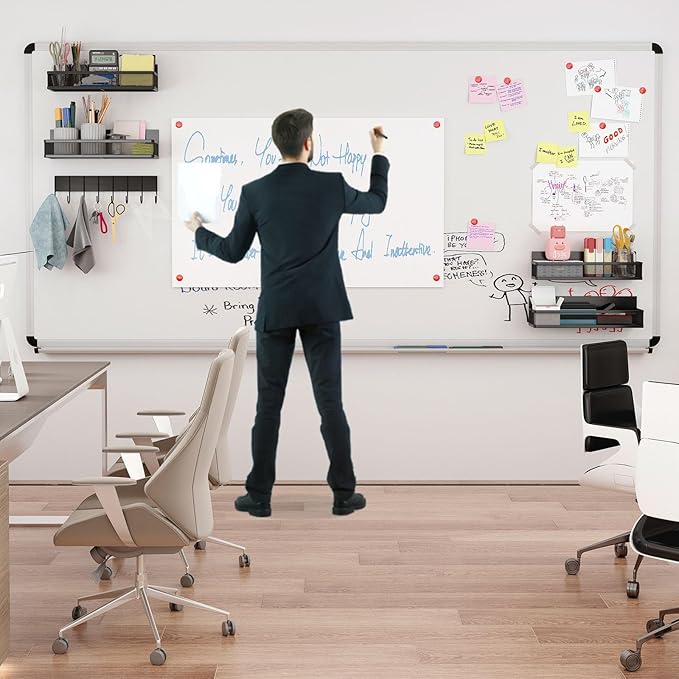 Magnetic Spice Rack for Refrigerator, 5 Pack Magnetic Shelf, Moveable Magnetic Fridge Organizer with an 8-Hook Rack, Seasoning Organizer for Kitchen Organization (Extra with 8 Hooks)