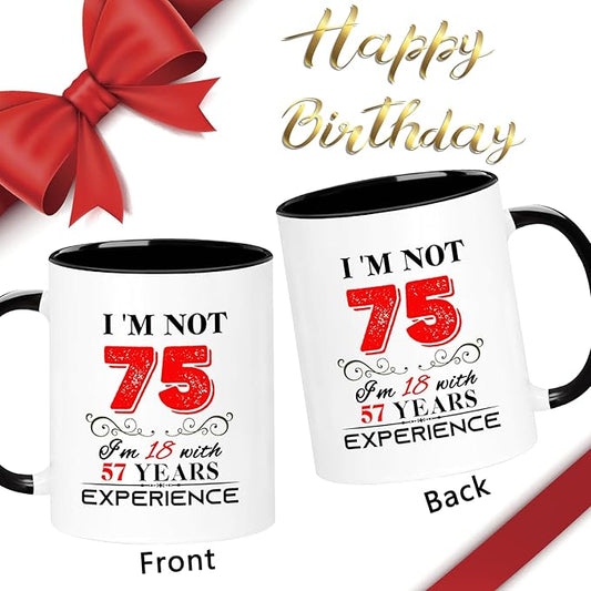 1950 75th Birthday Mug for Women Men, Turning 75 Year Old Birthday Gifts for Mom, Dad, Grandma, Grandpa, Wife, Husband, Daughter, Sister, Best Friends, Coworkers, Her, Him, 11oz Coffee Cup