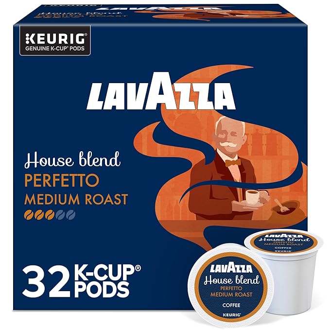 Lavazza House Blend Perfetto, Single-Serve Keurig K-Cup Pods, Medium Roast Coffee, 32-Count Box
