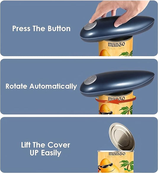 Electric Can Opener, No Sharp Edge Kitchen Can Opener, Food-Grade Safe, Arthritis-Friendly Design, Best Kitchen Gadget for Arthritis and Seniors