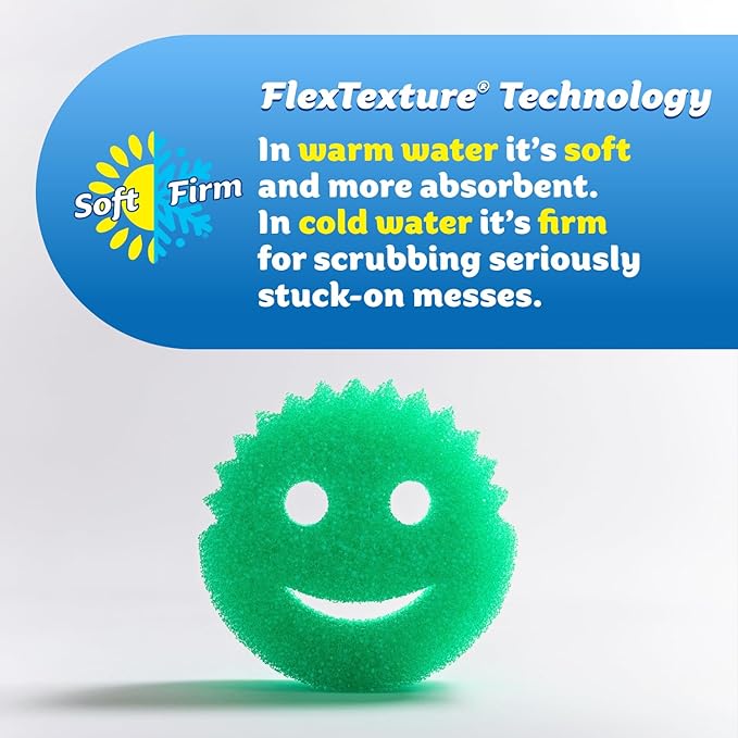 Scrub Daddy Scratch-Free Multipurpose Kitchen Sponges - Bulk Dish Sponges for Kitchen, Bathroom, Household Cleaning & More - Made with BPA-Free Polymer Foam (9 Count)