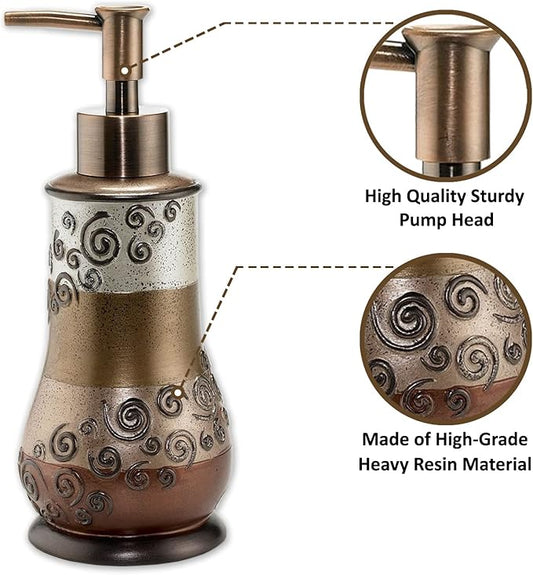 Zahari Home 4pc Miramar Bathroom Accessories Sets Lotion Pump, Tumbler, Tooth Brush Holder and Soap Dish Unique Design Multi Color Bathroom Set