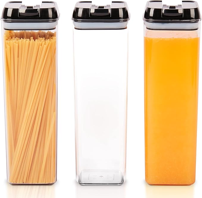 Airtight Food Storage Containers Durable Food Containers to Keep Food Fresh – Tidy Your Kitchen Using Our Pantry Storage – Airtight Containers for Organizing - 3pc set