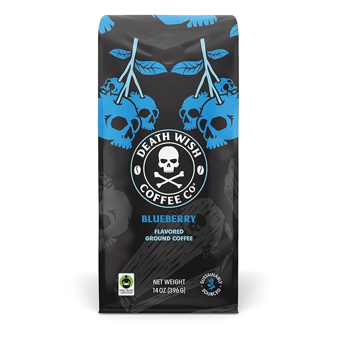 Death Wish Coffee, Fair Trade, Ground Blueberry Coffee, 14 oz