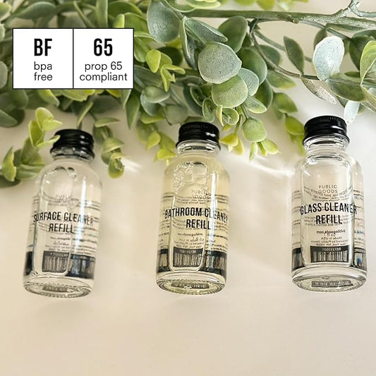 Public Goods Multi Surface Cleaner Refill | All Purpose Cleaner Refill for Floors, Tile, Countertops | Multi Purpose | Cruelty Free | Scented with Jasmine Essential Oils | 3 Pack - 24 Oz Diluted