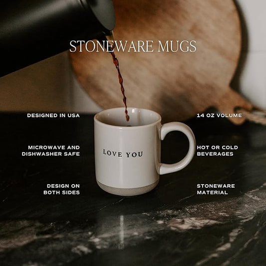 Sweet Water Decor Floral Stoneware Coffee Mugs - 14oz Cute Coffee Cups for Hot & Cold Drinks - Dishwasher & Microwave Safe - Spring Home Decor and Gift - Ideal Tea & Espresso Mugs