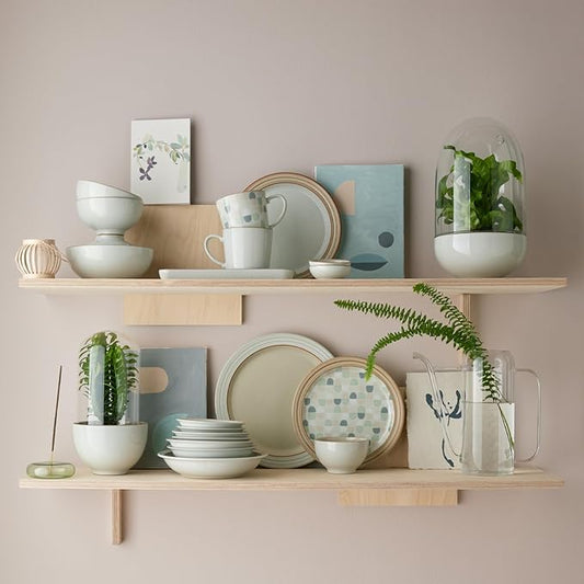 Denby - Heritage Atrium Dinner Set For 4-12 Piece Natural Ceramic Stoneware Tableware Set - Dishwasher & Microwave Safe - Scratch Resistant - 4 x Dinnerware Plates, Side Plates & Bowls For Everyday