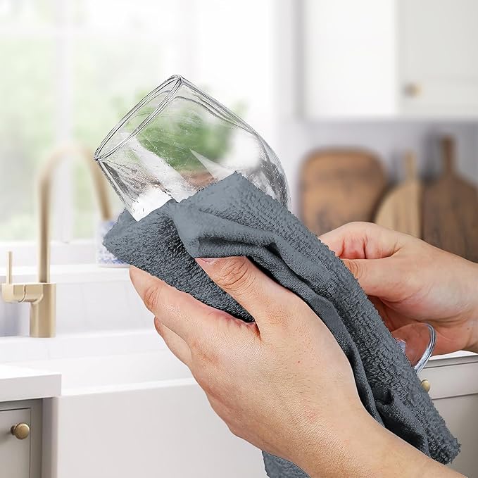 Avalon Towels Terry Bar Mop Towels (Value Pack of 60) Size 14"x17" – Absorbent and Durable, Multipurpose Cleaning Rags, Cotton Cleaning Cloths, Terry Cloth Rags, Reusable Shop Rag (Grey)