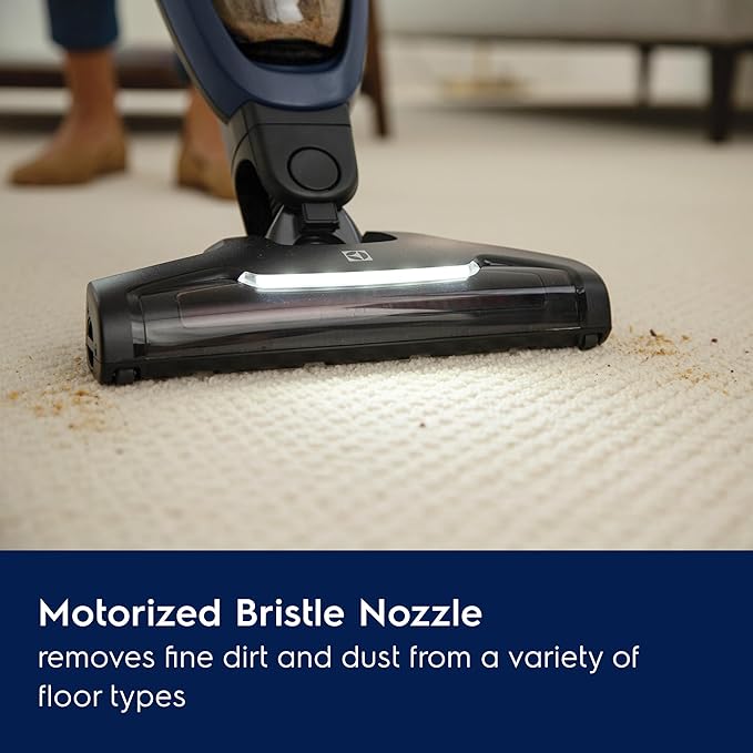 Electrolux WellQ7 Cordless 2-in-1 Vacuum with High Suction Power and 5-Step Filtration System, 50-Minute Run Time, 2 Power Modes, Denim Blue