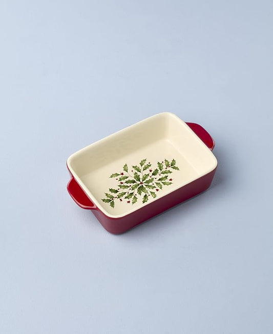 Lenox 898051 Holiday Rectangular Baking Dish, Small, Christmas, Festive Kitchen Decor