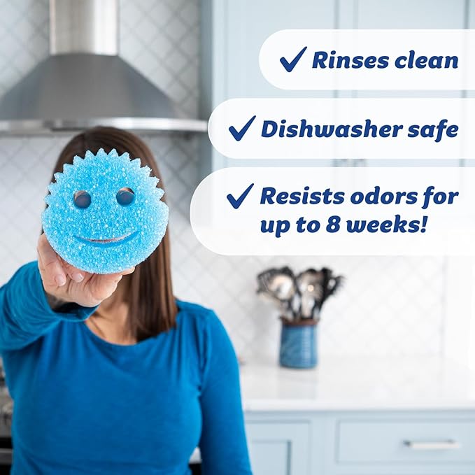 Scrub Daddy Scratch-Free Multipurpose Kitchen Sponges - Bulk Dish Sponges for Kitchen, Bathroom, Household Cleaning & More - Made with BPA-Free Polymer Foam (9 Count)