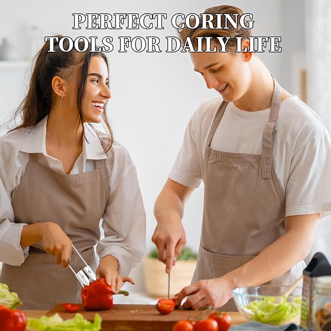 3 PCS Bell Pepper Corer, Multifunctional Fruit and Vegetable Core Remover, Stainless Steel Apple Corer Remover, Reusable Kitchen Gadget, Easy to Clean