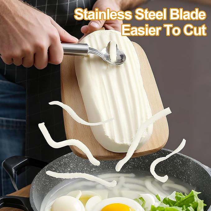 6pcs Spoon Cactus Peeler,Stainless steel strip long hole cactus thorn removal tool,Sliced Chinese Noodle Cutter for Cooking Kitchen Gadgets (6p-Silver)