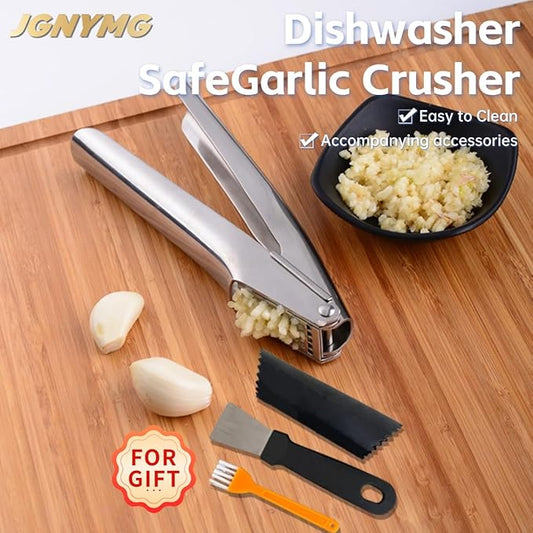 Garlic Press Stainless Steel,Premium Garlic Mincer Tool,Heavy Duty Professional garlic grinder, No Need to Peel Garlic Ginger Crusher,Easy Clean, Dishwasher Safe & Rust-proof