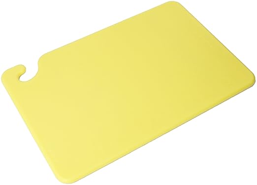 San Jamar CB121812YL CB121812 Cut-N-Carry Co-Polymer Cutting Board, 18" Length x 12" Width x 1/2" Thick, Yellow