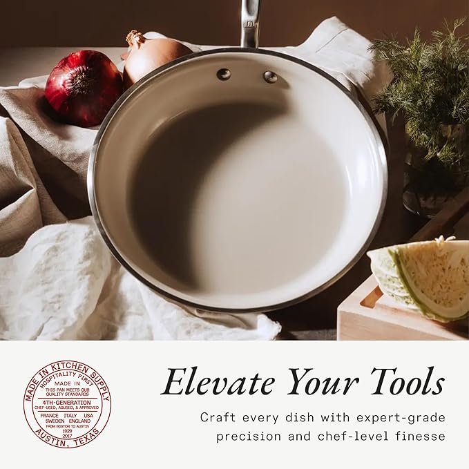 Made In Cookware - 12" Ceramic Non Stick Frying Pan (Stainless Handle) - 5-Ply Stainless Clad with Stay-Cool Handle - Professional Cookware