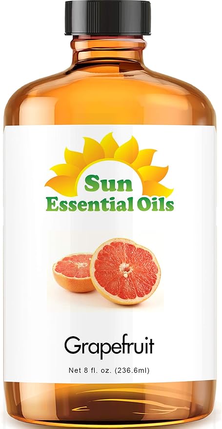 Sun Essential Oils 8oz Grapefruit Essential Oil - Aromatherapy Grapefruit Oil Bulk