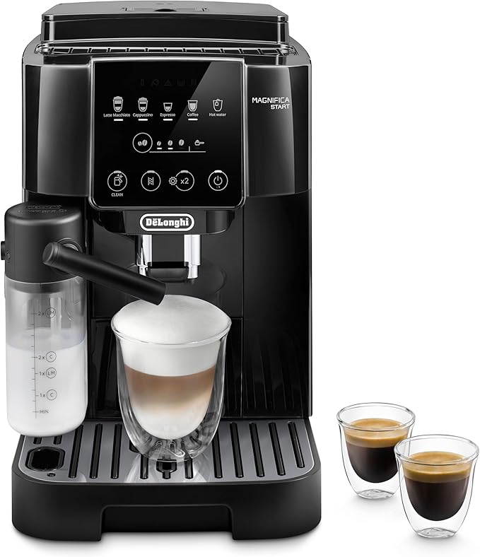 De'Longhi Magnifica Start Automatic Espresso Machine with Auto Milk Frother & Built in Grinder - 5 One-Touch Recipes, Easy-to-Clean, Home Barista Coffee Maker for Lattes, Cappuccino, Iced Coffee