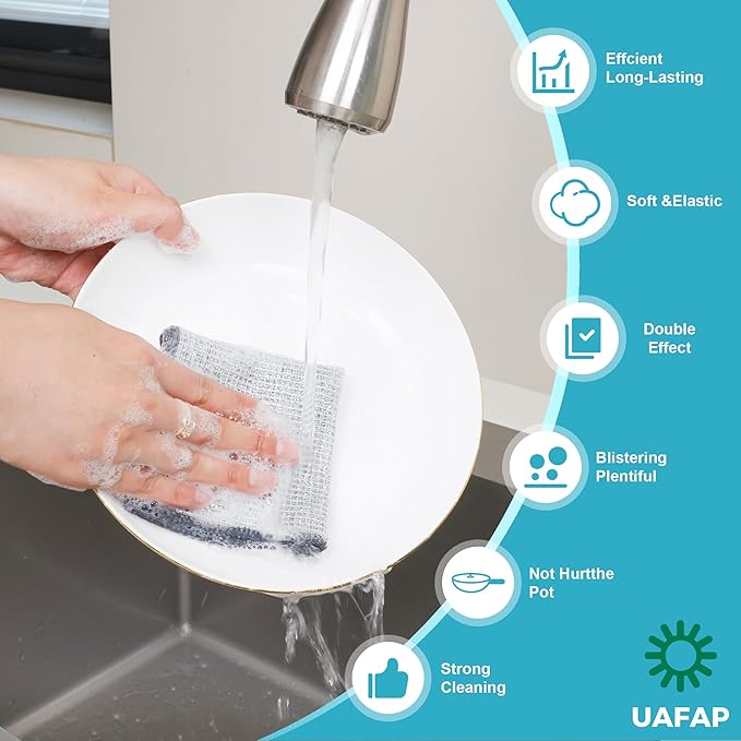 12 PCS Non Scratch Wire Dishcloth, Cleans Fast Without Scratching, Stands Up to Stuck-on Grime, Multi-Surface Safe, Wire Dishwashing Rag Cleaning Power for Everyday Jobs 7.87“ x 7.87”