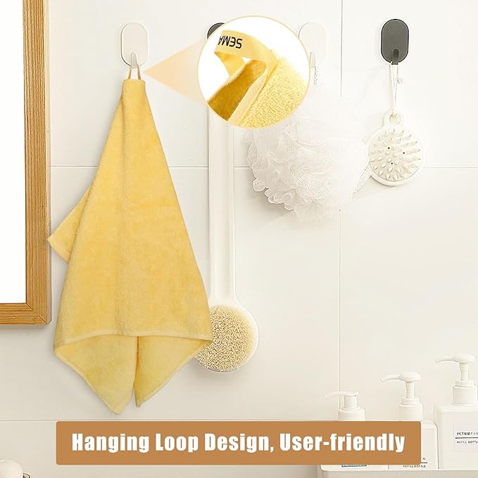 SEMAXE 18-Pack Bath Towel Set Include 6 Bath Towels, 6 Hand Towels, 6 Wash Cloths, 100% Cotton Bathroom Towels with Hanging Loops and Nano-Bio Lifecycle Labels, Soft & Absorbent Towel, Yellow & Grey