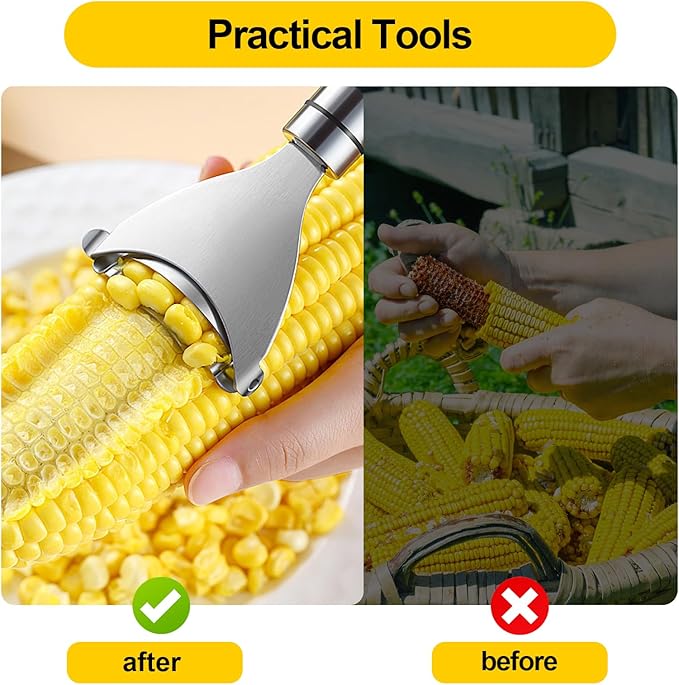 2 Pcs Corn Peeler, Corn Stripper Corn Cob Stripper Tool,Corn Stripper for Corn on the Cob Remover Tool,Corn Thresher with Ergonomic Handle,Kitchen Gadget