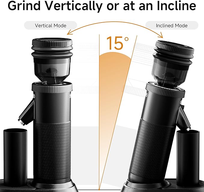 HIBREW G5 Single-Dose Espresso Grinder with Conical Burr, Magnetic Dosing Cup, Metal Housing, Dual-Speed Adjustment, 36-Step Micro Grind Settings - for Espresso Moka Pots & Drip Coffee (Graphite)