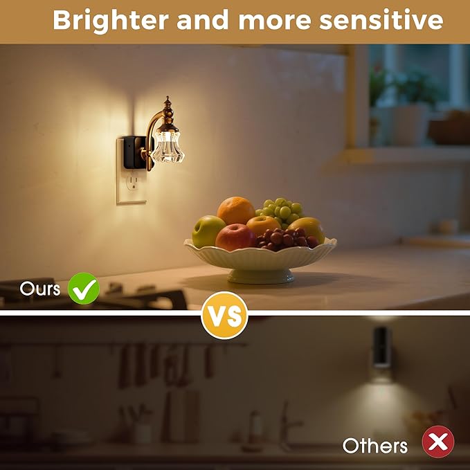 L LOHAS LED Night Lights Plug into Wall, 3000K Soft White LED, Floral Night Lights with Dusk to Dawn Sensor, 0-100lm Adjustable Brightness, for Hallway Bedroom Stairway