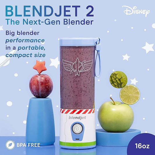 BlendJet 2 Portable Blender for Smoothies & Shakes - 16oz BlendJet Cordless Personal & Small Blender, USB-C Rechargeable & Self Cleaning - (Buzz Lightyear)