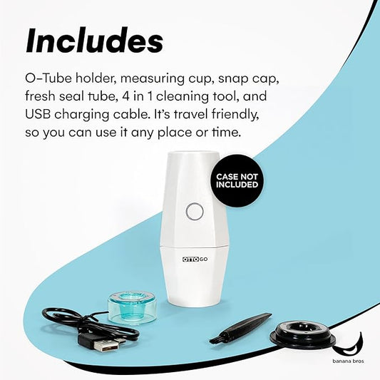 Banana Bros OTTO GO Electric Smart Spice Grinder - Automatic Herb Grinder with Smart AI Technology - Rechargeable via USB - Portable Milling for Dry Herbs and Spices - White - No Carrying Case