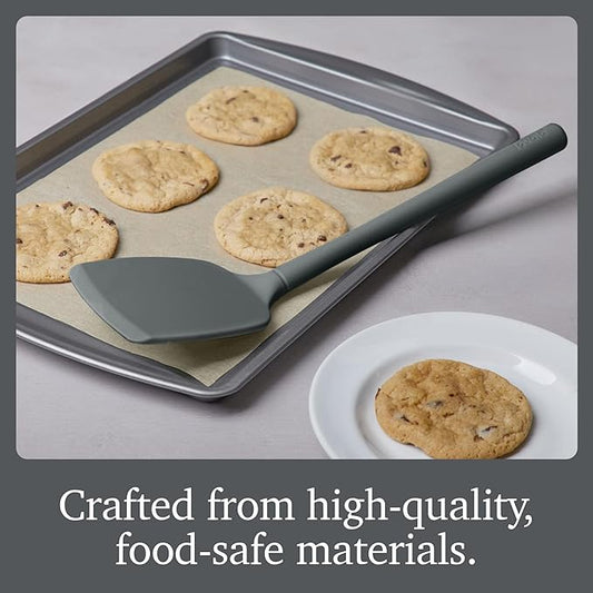 Tovolo Silicone Kitchen Utensils Set of 5 Solid Turner Spoon Pasta Claw Ladle and Scoopula Charcoal Gray Silicone Cooking Utensil Set Dishwasher Safe Heat Resistant BPA Free Non Toxic Utensil Set