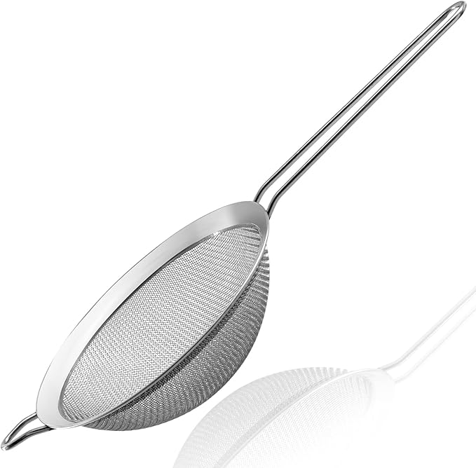 Anaeat Fine Mesh Strainers - Premium Stainless Steel Colander Sieve Sifters, with Durable Mesh and Sturdy Handle, Excellent for Sifting Dry ingredients, Flour, Pastas, Rice, Tea (4.73")