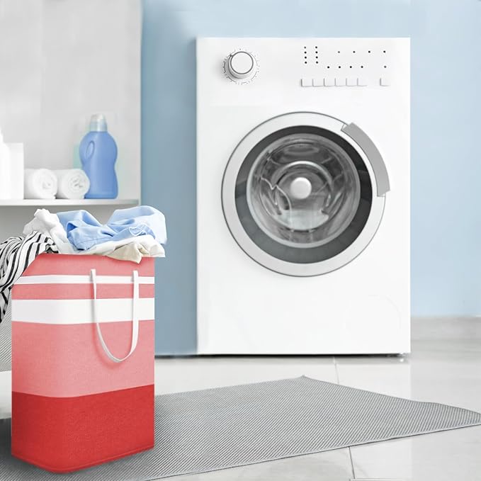 Foldable Laundry Basket,Large Laundry Baskets with Handles,Waterproof Laundry Hamper,Collapsible Laundry Hampers for Clothes Organizer 80L (Black&Red&Green&Purple)
