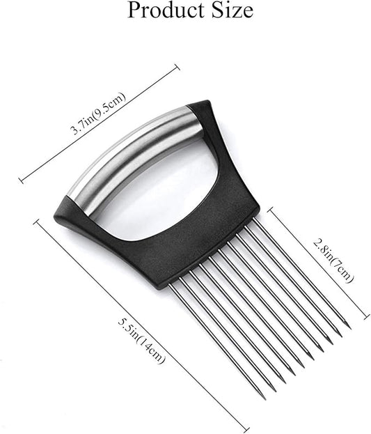 2Pack Onion Slicer, Food Slice Assistant Onion Holder Slicer, Kitchen Gadgets - Stainless Steel Vegetable Holder Cutting Kitchen Gadget Tomato Peeler