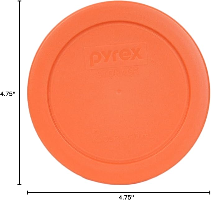 Pyrex Orange 2-Cup 4.5" Round Storage Cover 7200-PC for Glass Bowls - Single Lid