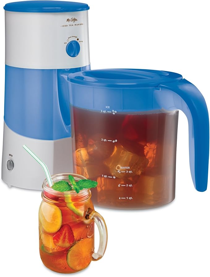 Mr. Coffee 3-Quart Iced Tea and Iced Coffee Maker, Blue
