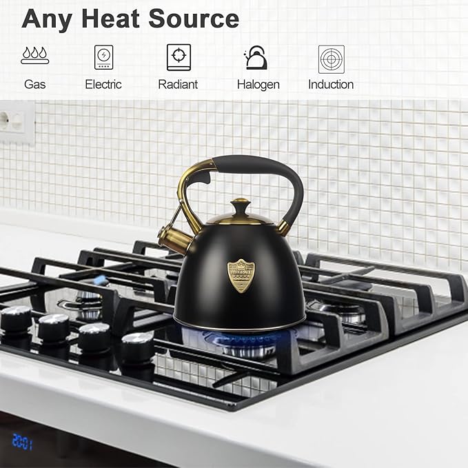 Tea Kettle -2.9 Quart Tea Kettles Stovetop Whistling Teapot Stainless Steel Tea Pots for Stove Top Whistle Tea Pot