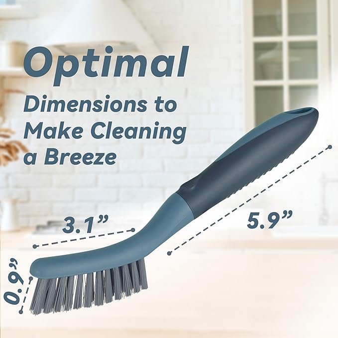 PHYEX 2 Packs Small Brushes for Cleaning, Stiff Bristle Grout Scrub Brushes for Kitchen, Bathroom, and Tile Floors, Ideal for Gaps, Crevices, and Window Tracks
