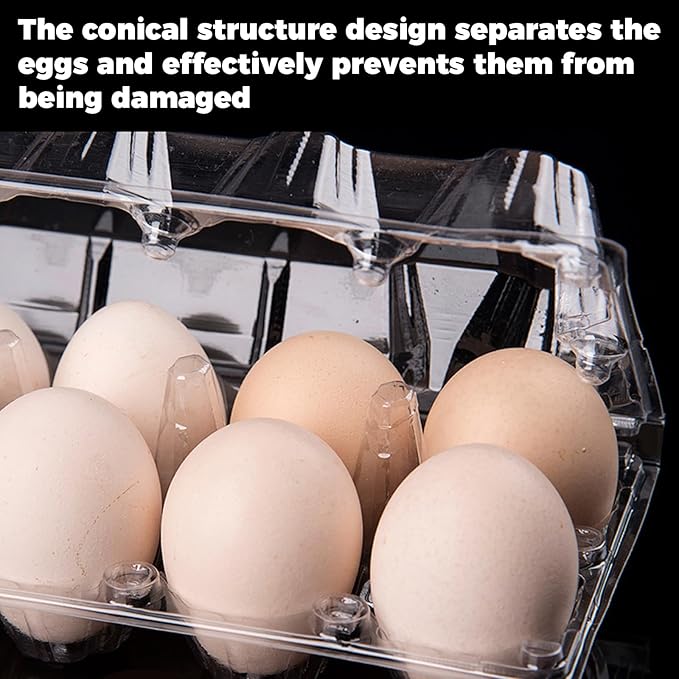 Haploon 120 Pcs Plastic Egg Cartons Cheap Bulk 12 Count Clear Empty Egg Cartons Reusable Egg Holder, 2x6 Grids Egg Trays for Refrigerator Use, Chicken Farming, Family Storage, Market Display