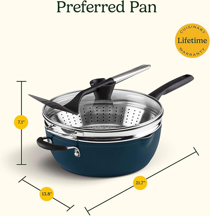 Cuisinart Preferred Pan 4-Pc Set - Sienna Sky (4.5 Qt. Multi-Purpose Pan w/Cover, Steamer, Slotted Turner)