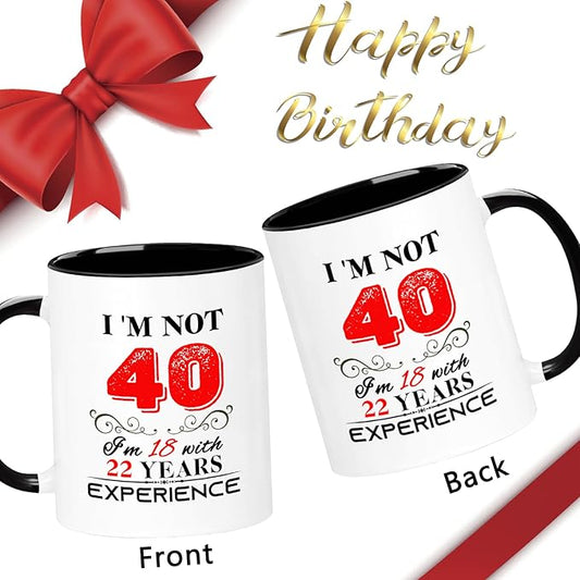 40th Birthday Gifts For Women Men, 40 Year Old Birthday Gifts for Women Men, 1985 Birthday Gifts for Women Men, 40th Birthday Decorations for Women Men, 40th Birthday Mug Cups, 11oz