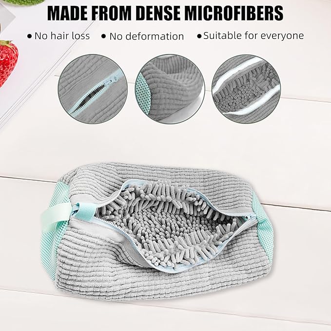2-Packs Shoe Washing Bag for Washing Machine, Shoe Cleaning Bag for All Shoe Types,Laundry Shoe Bag for Washer and Dryer (glay)